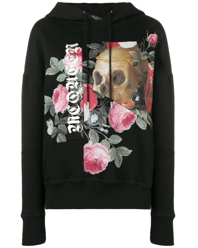 Alexander McQueen Kapuzenpullover mit Print - Schwarz Schwarz