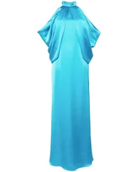 Badgley Mischka Kleid mit offenem Kragen Blau