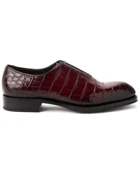 Ferragamo Oxford-Schuhe mit Kroko-Effekt Rot