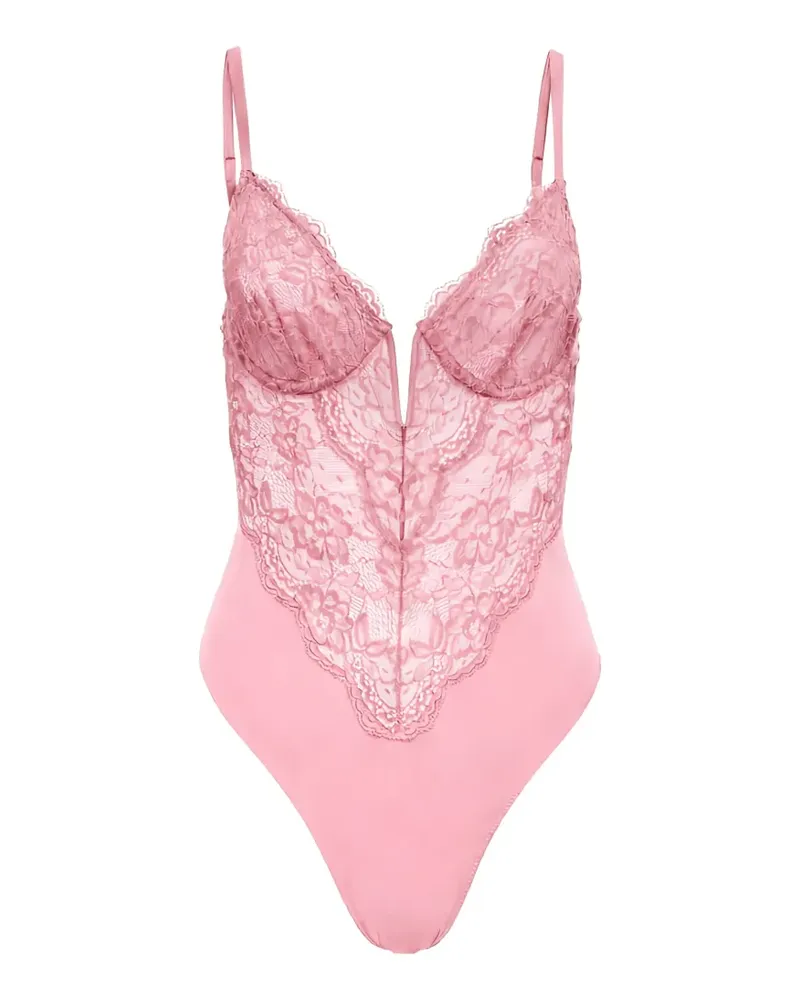 Fleur Du Mal Bianca Body aus Spitze - Rosa Rosa