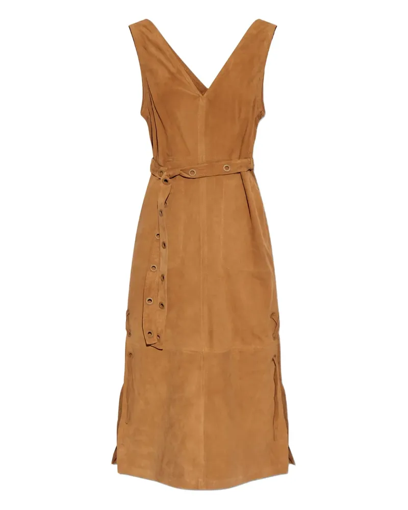MUNTHE Filom Kleid mit V-Ausschnitt - Braun Braun