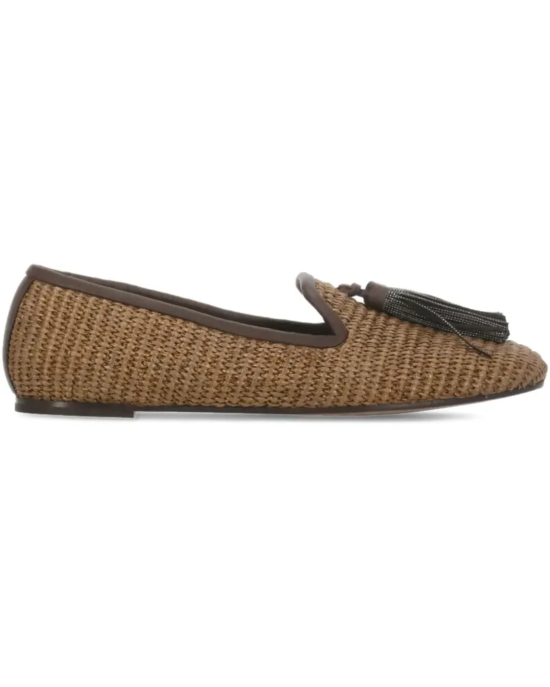 Brunello Cucinelli Gewebte Monili Loafer mit Quasten - Braun Braun