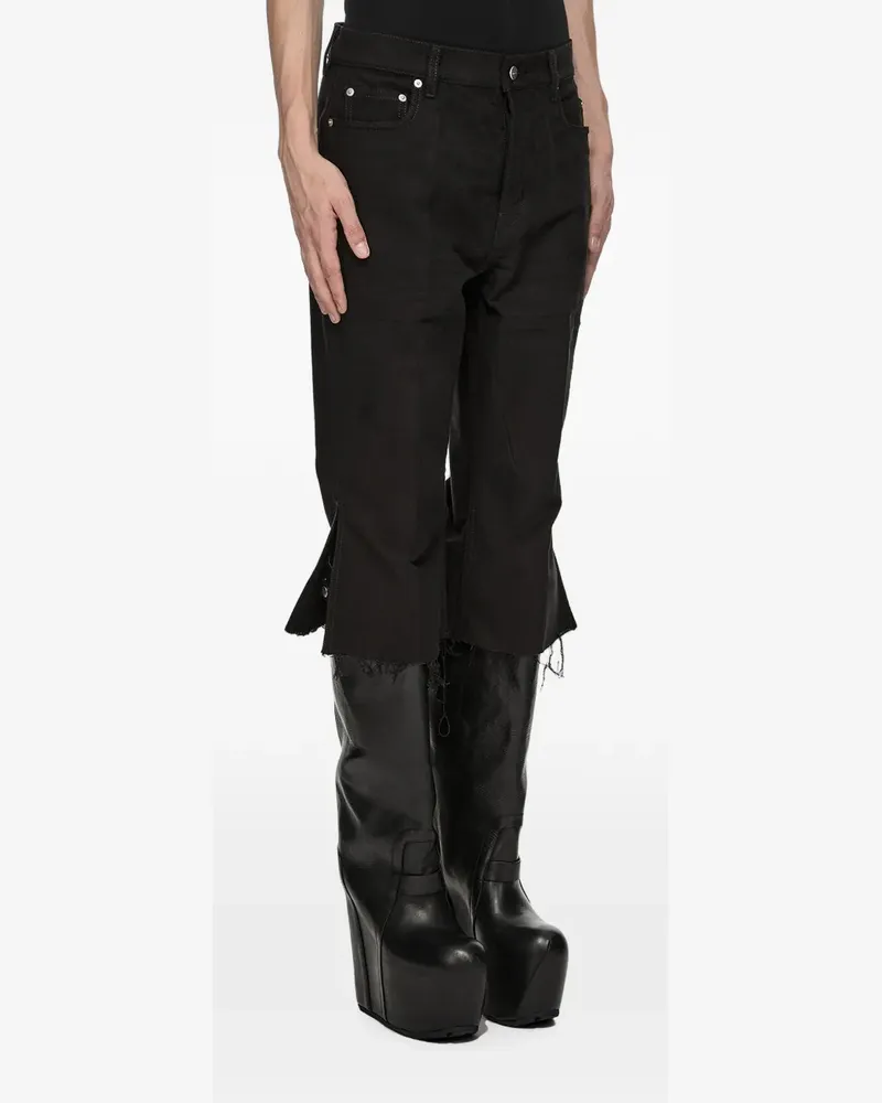Rick Owens Cropped-Hose mit ungesäumten Kanten - Schwarz Schwarz