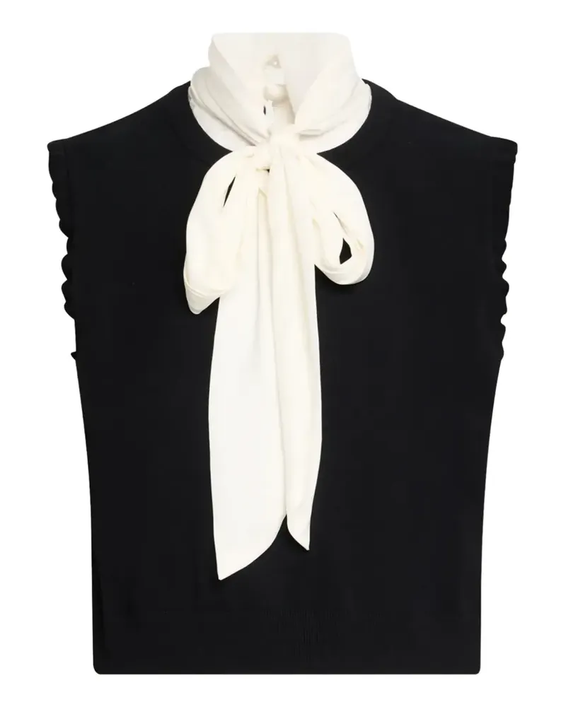 Cinq à Sept Chiara ruffled bow-tie blouse - Schwarz Schwarz
