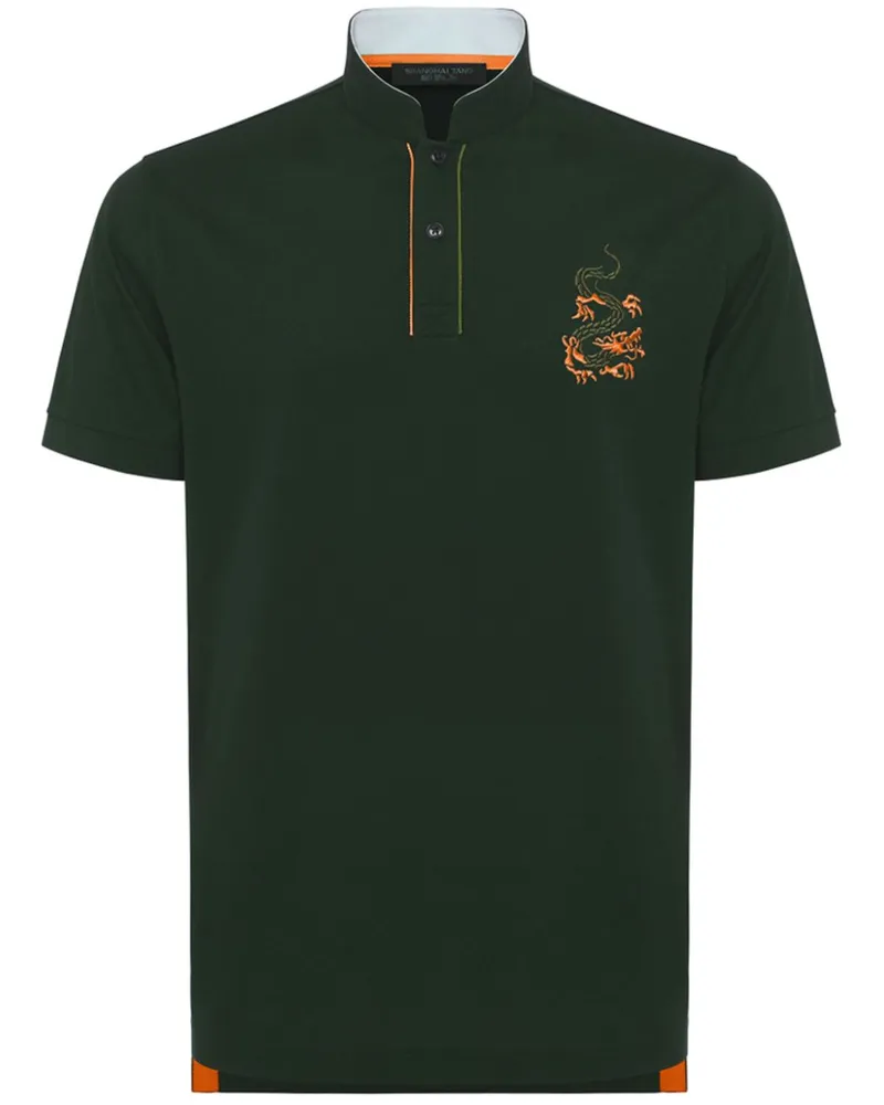 Shanghai Tang Poloshirt mit Drachenstickerei - Grün Grün