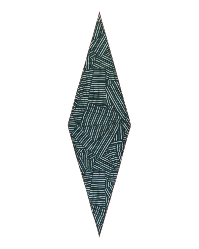 Ermenegildo Zegna stripe-print diamond-shaped scarf - Grün Grün