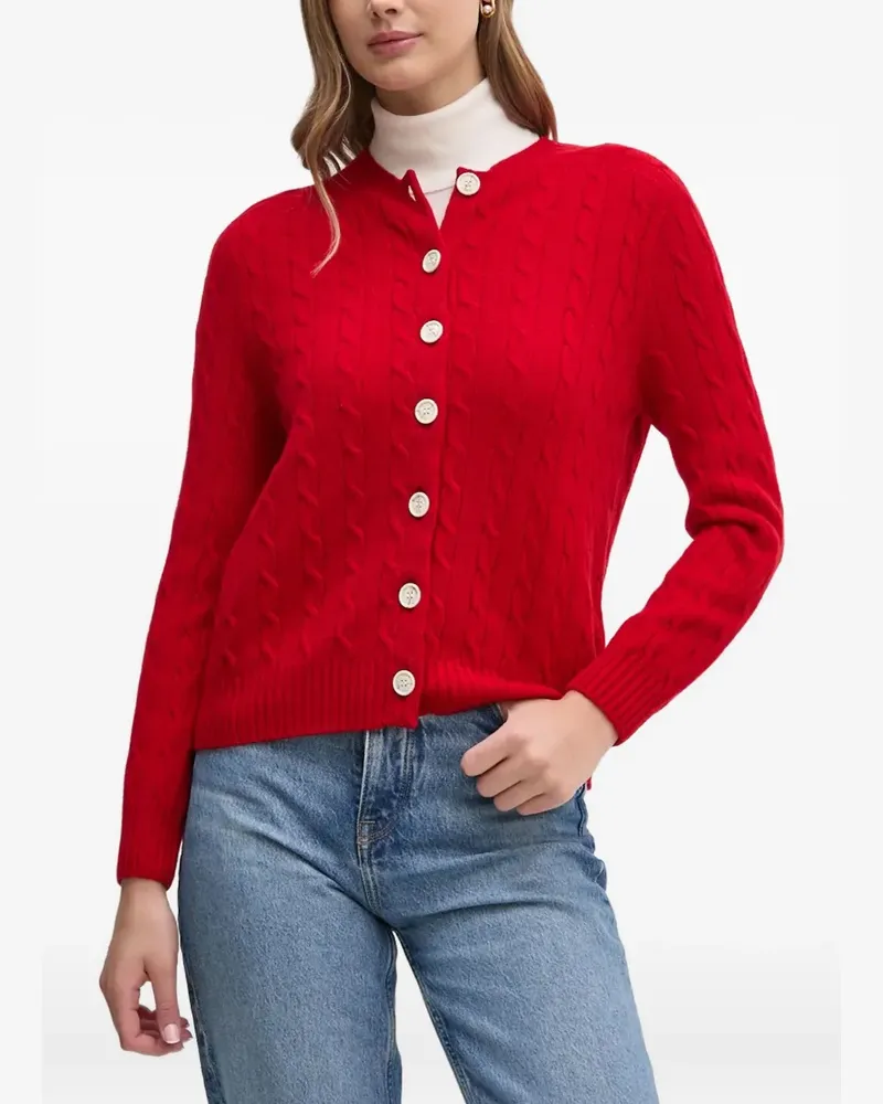 Barbour Cardigan mit Zopfmuster - Rot Rot