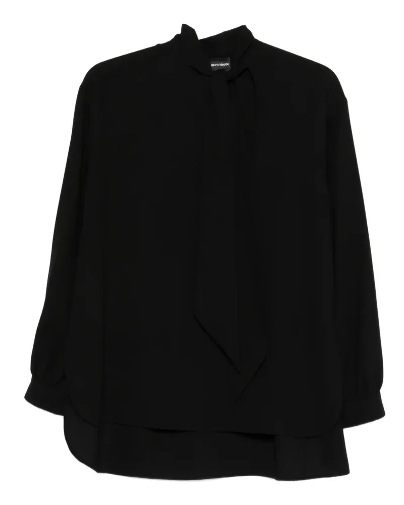 Emporio Armani Bluse mit Schleifenkragen - Schwarz Schwarz