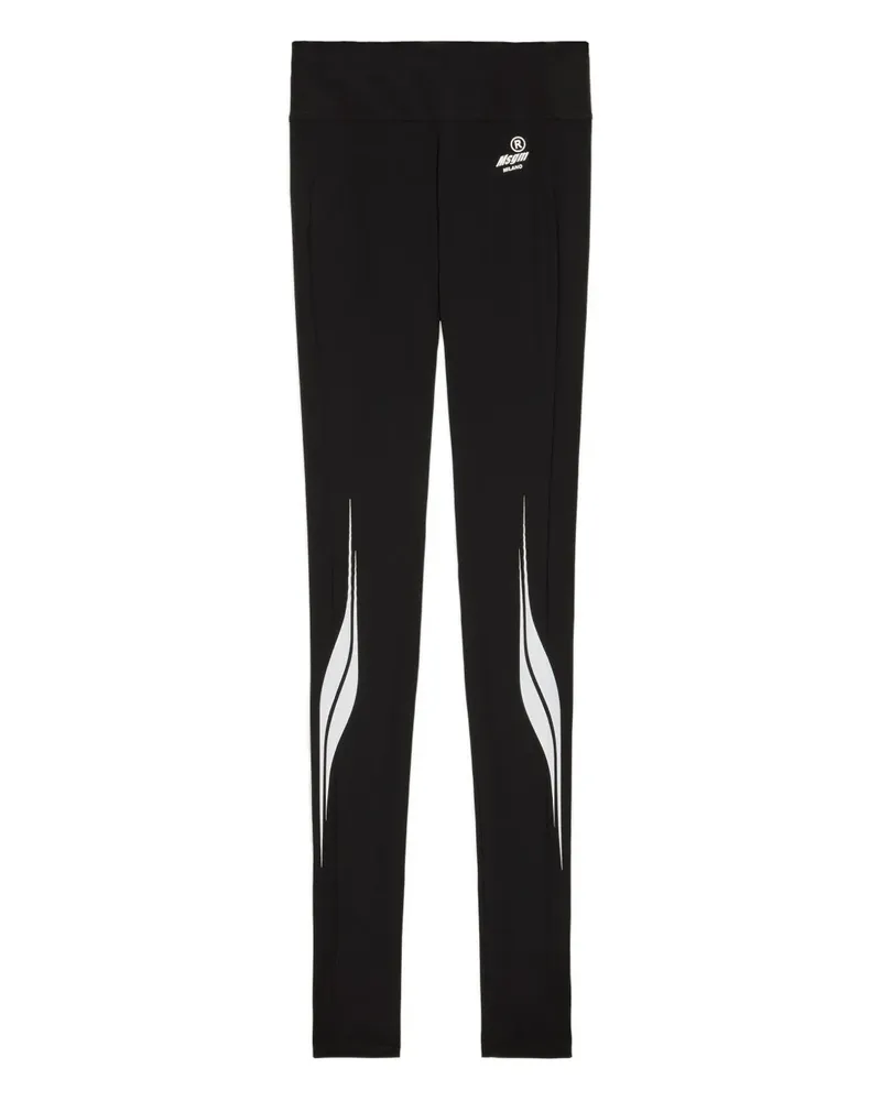MSGM logo graphic leggings - Schwarz Schwarz