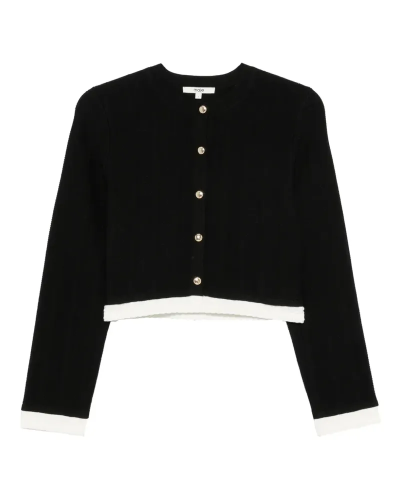 Maje Cardigan mit Kontrastdetails - Schwarz Schwarz