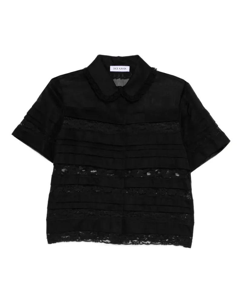 Dice Kayek voile lace paneled shirt - Schwarz Schwarz