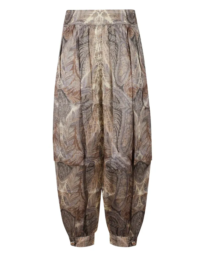 Zimmermann Hypnotic paisley-pattern trousers - Braun Braun