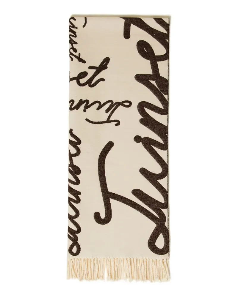 Twin-Set Schal mit Schriftzug-Print - Nude Nude
