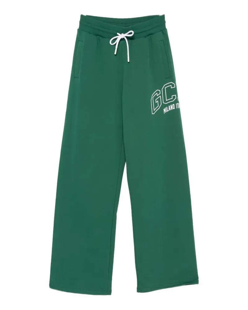 GCDS logo-print drawstring track pants - Grün Grün