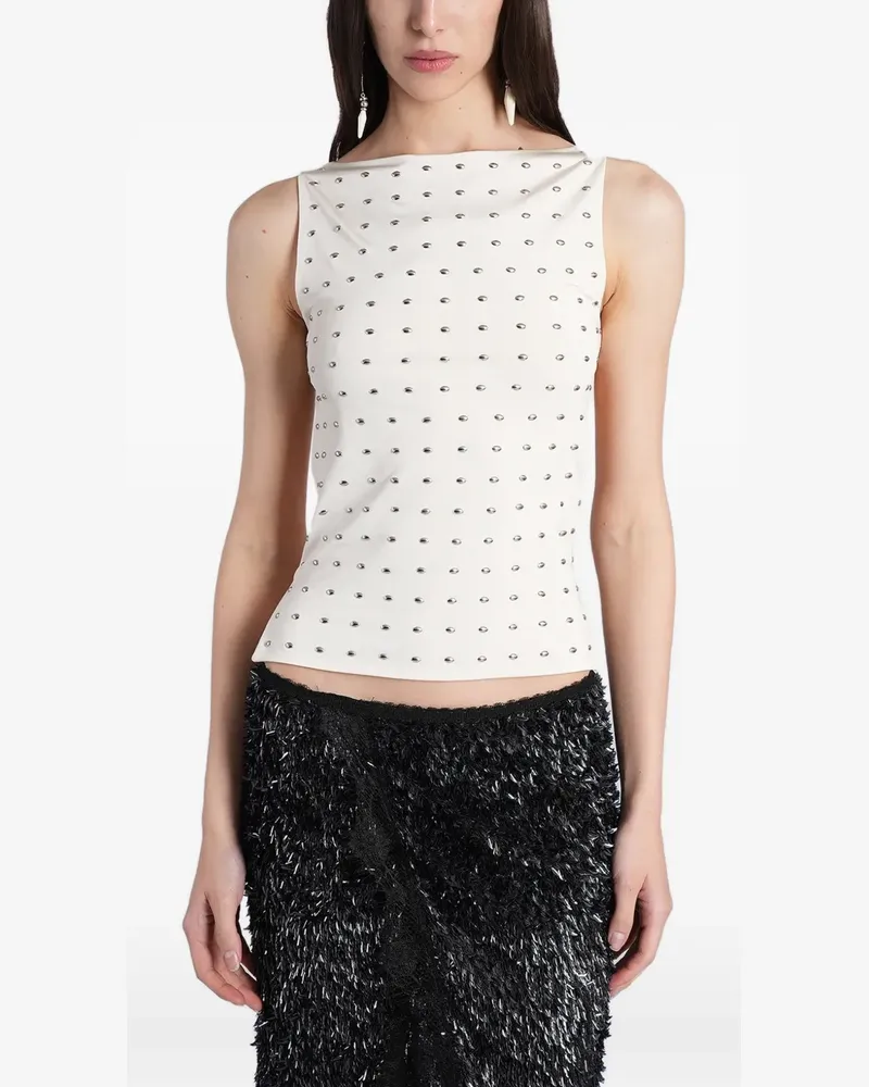 SIEDRES stud-embellished backless top - Nude Nude