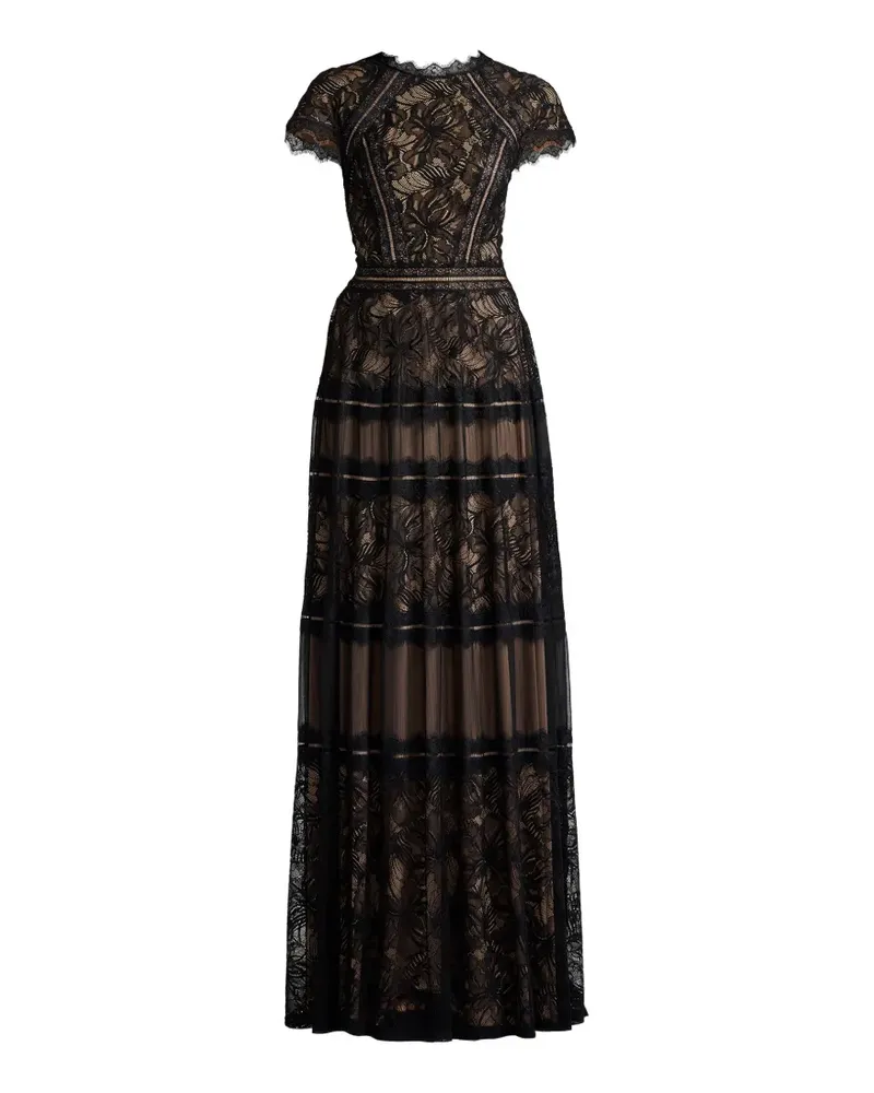 Tadashi Shoji Ahern lace-panelled tiered maxi dress - Schwarz Schwarz