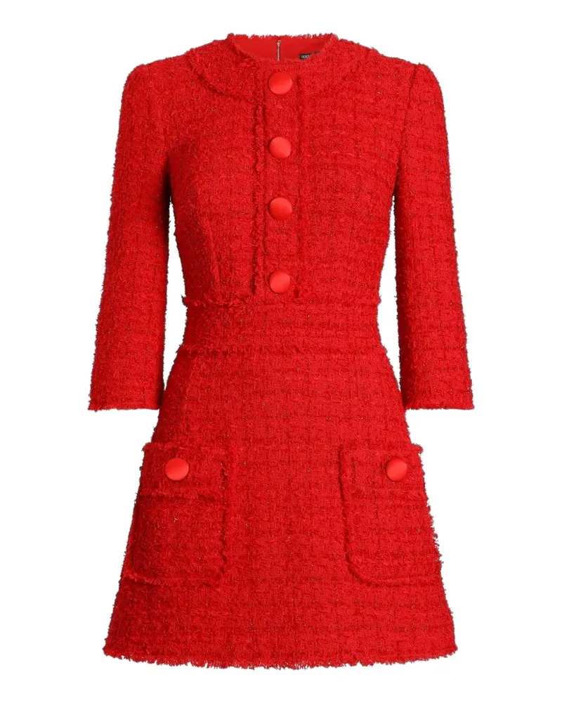 Dolce & Gabbana Kurzes Kleid aus Rachel-Tweed - Rot Rot