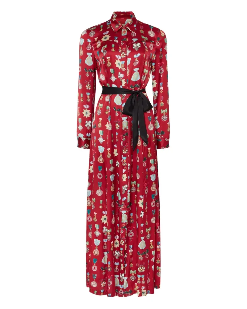 Temperley London Gloriette Hemdkleid mit Medaillen-Print - Rot Rot