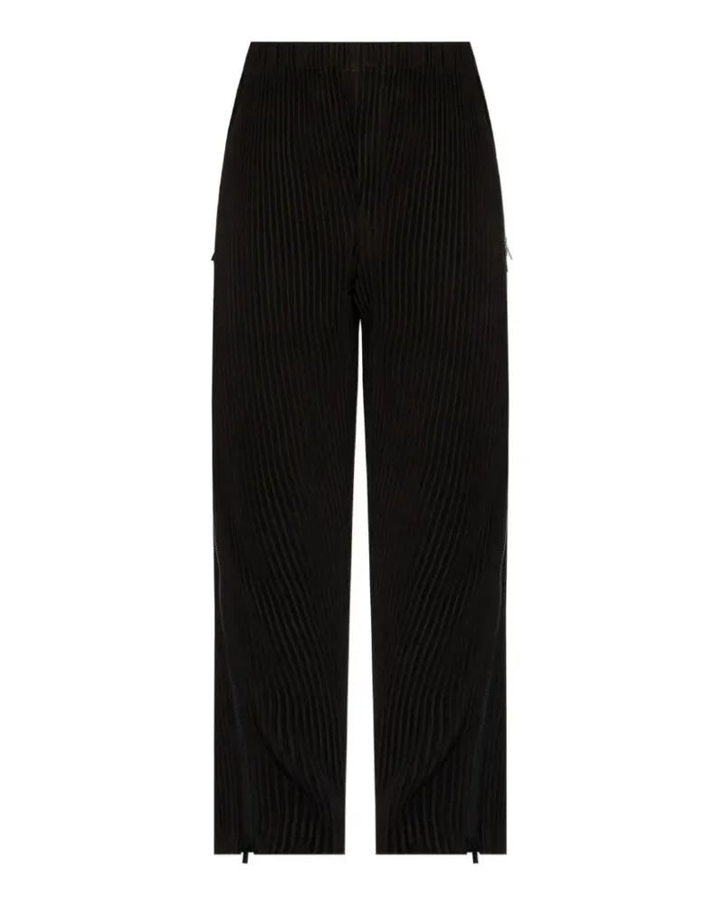 Issey Miyake zip-pockets pleated trousers - Schwarz Schwarz