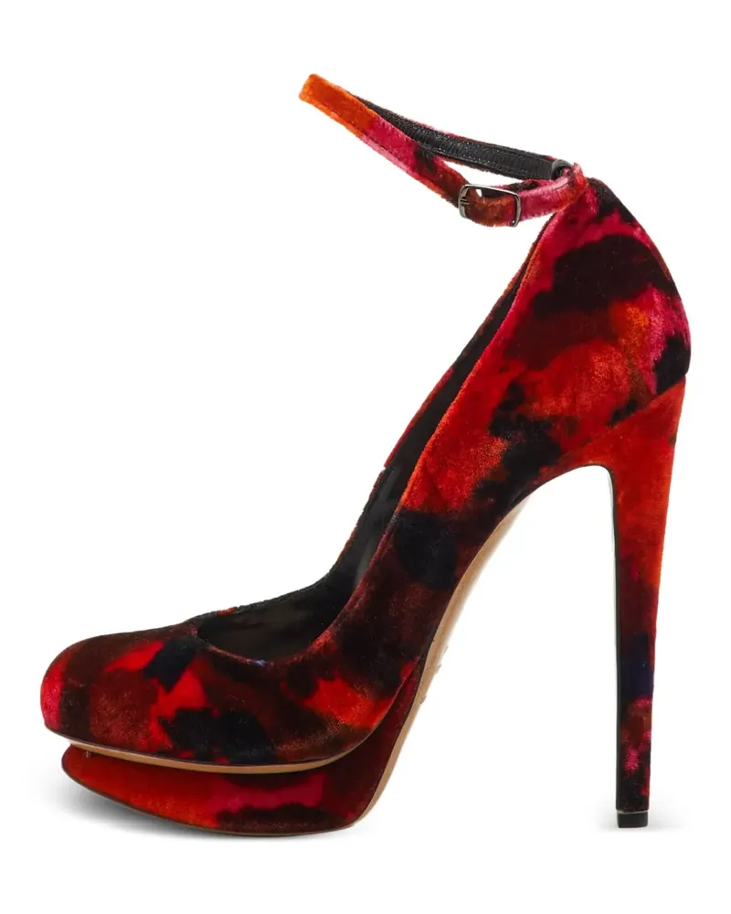 Nicholas Kirkwood x Erdem velvet platform pumps - Rot Rot