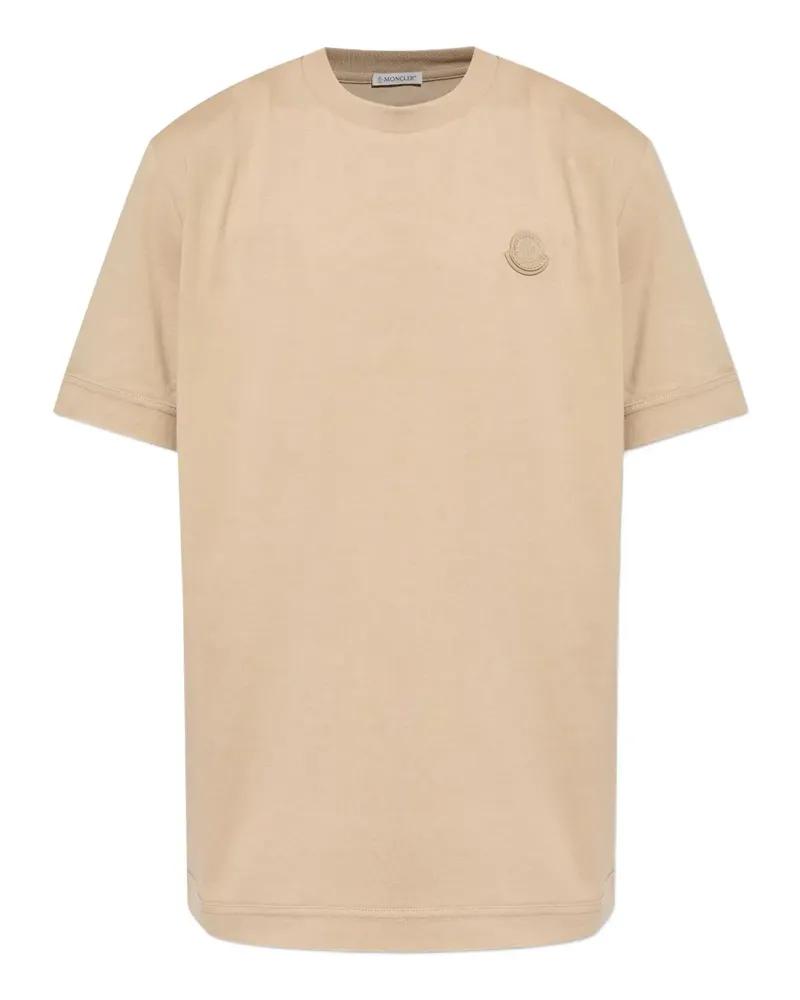 Moncler T-Shirt mit Logo-Patch - Nude Nude