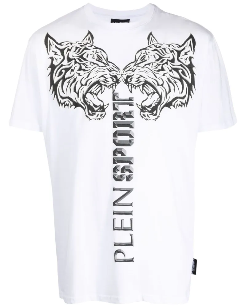 Philipp Plein T-Shirt mit Tiger-Print - Weiß Weiß