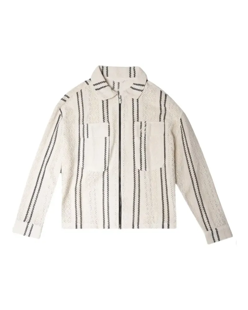 ONLY THE BLIND Gestreifte Jacke mit Brusttasche - Nude Nude