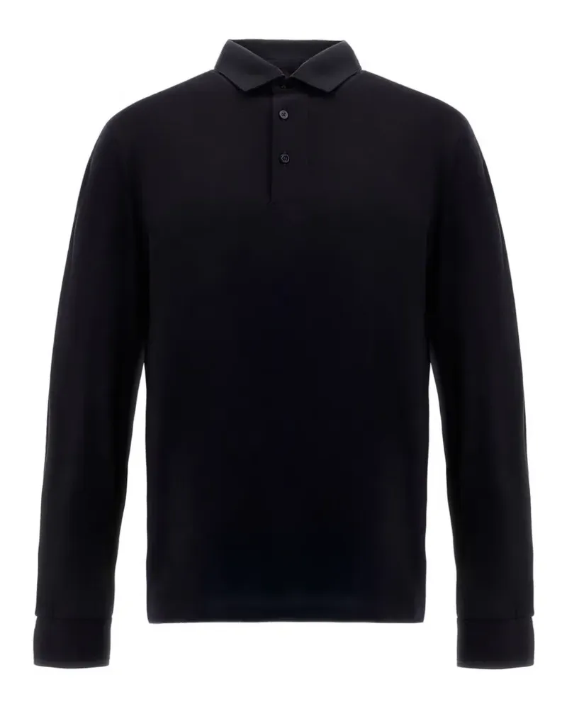 Herno long-sleeve wool polo shirt - Blau Blau
