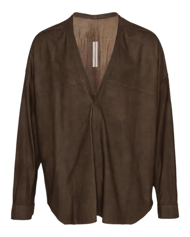 Rick Owens Langarmshirt mit V-Ausschnitt - Braun Braun