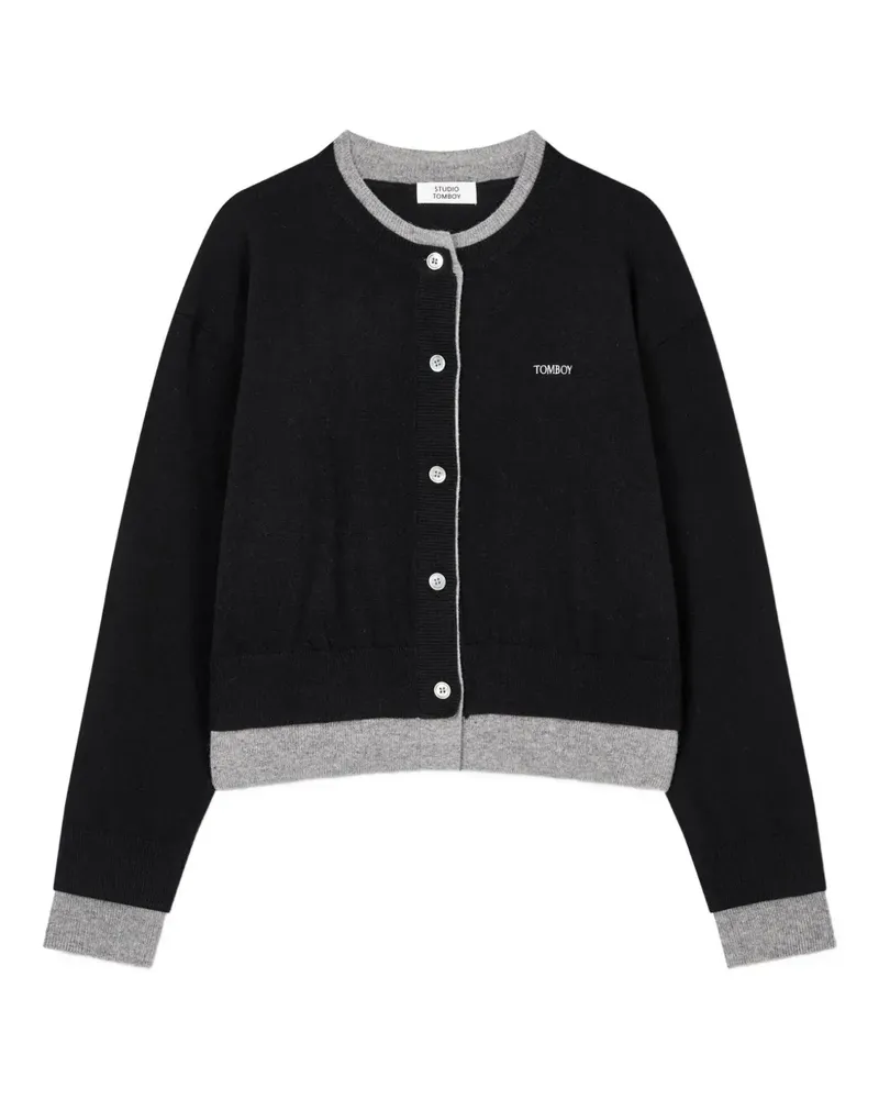 STUDIO TOMBOY Cardigan im Layering-Look - Schwarz Schwarz