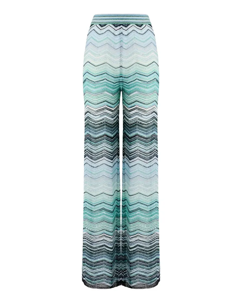Missoni chevron-pattern trousers - Blau Blau