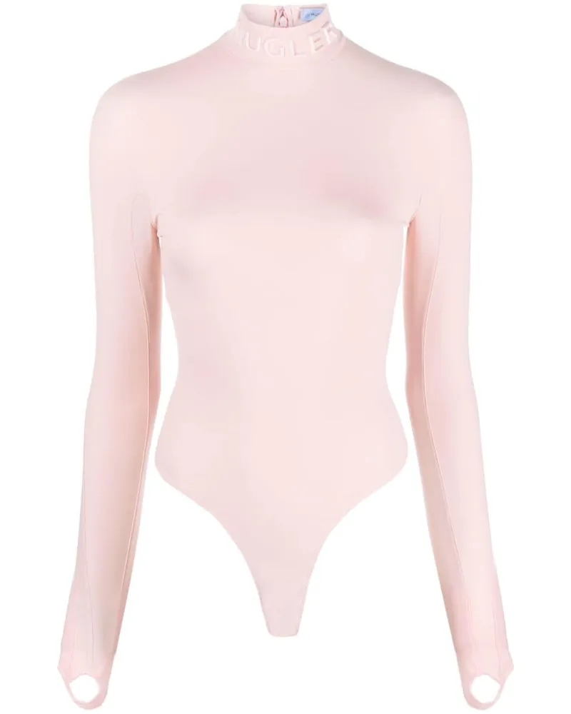Thierry Mugler Body mit Logo-Print - Rosa Rosa