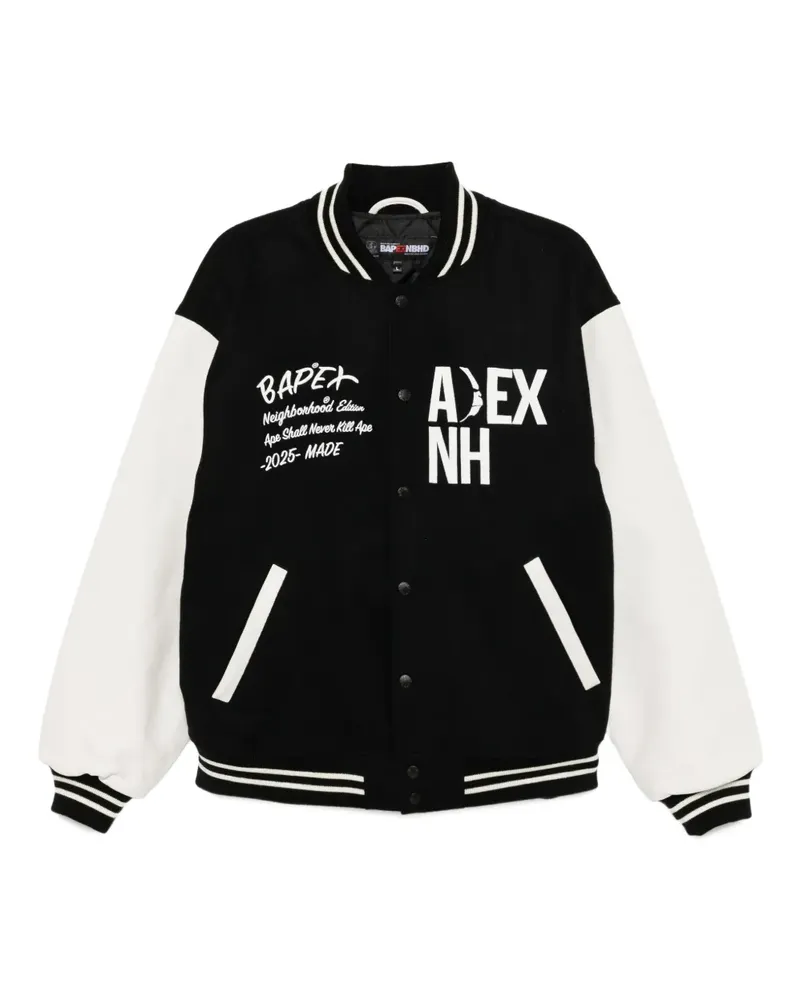 BAPE Bomberjacke mit Logo-Stickerei - Schwarz Schwarz