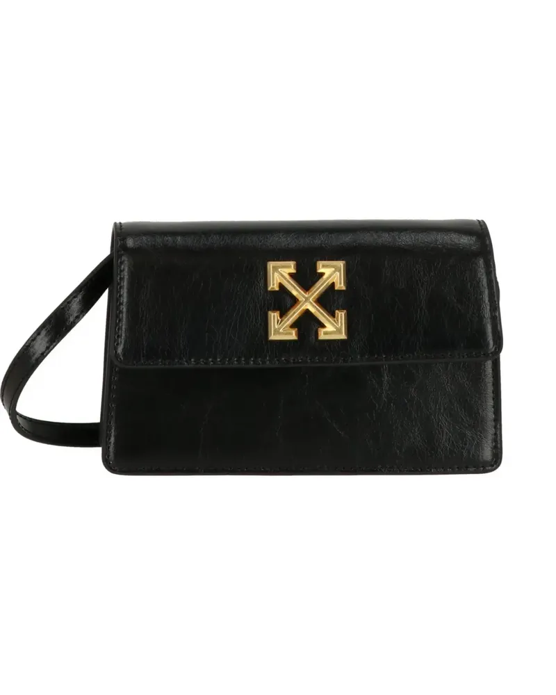 OFF-WHITE logo plaque shoulder bag - Schwarz Schwarz