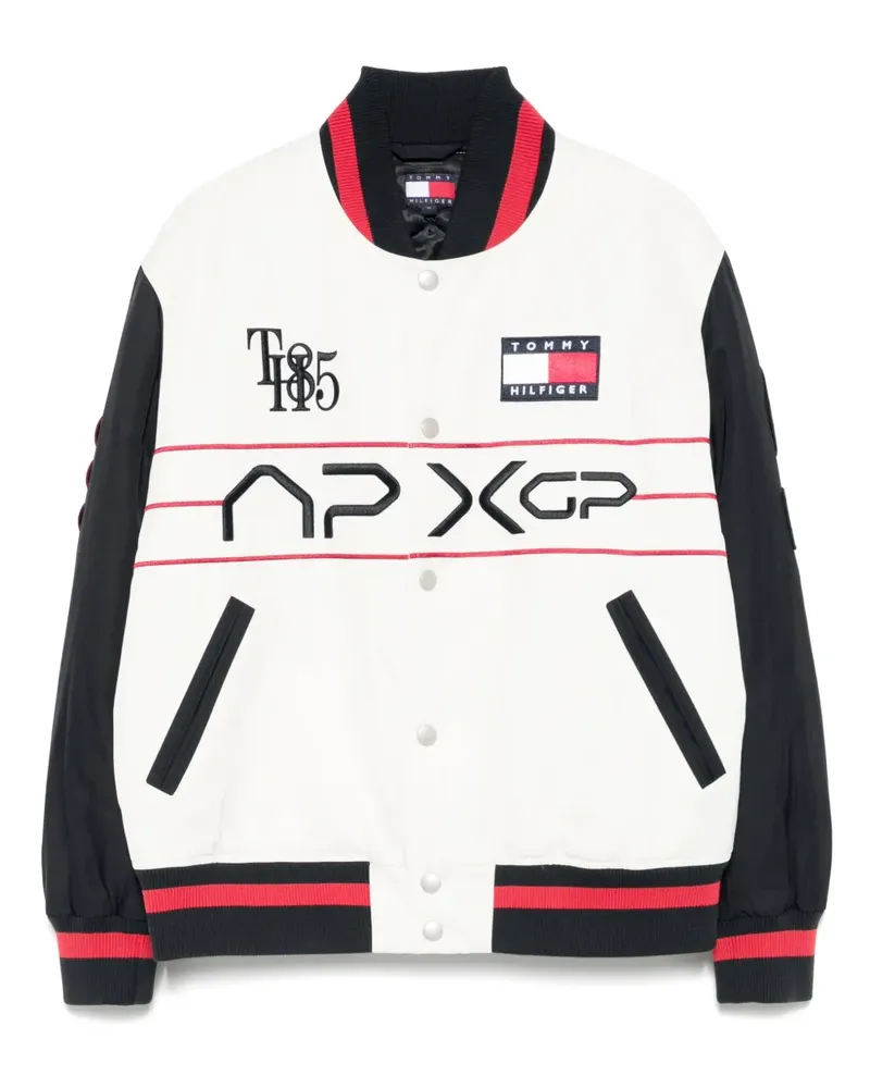 Tommy Hilfiger x Mercedes Bomberjacke mit Knöpfen - Weiß Weiß