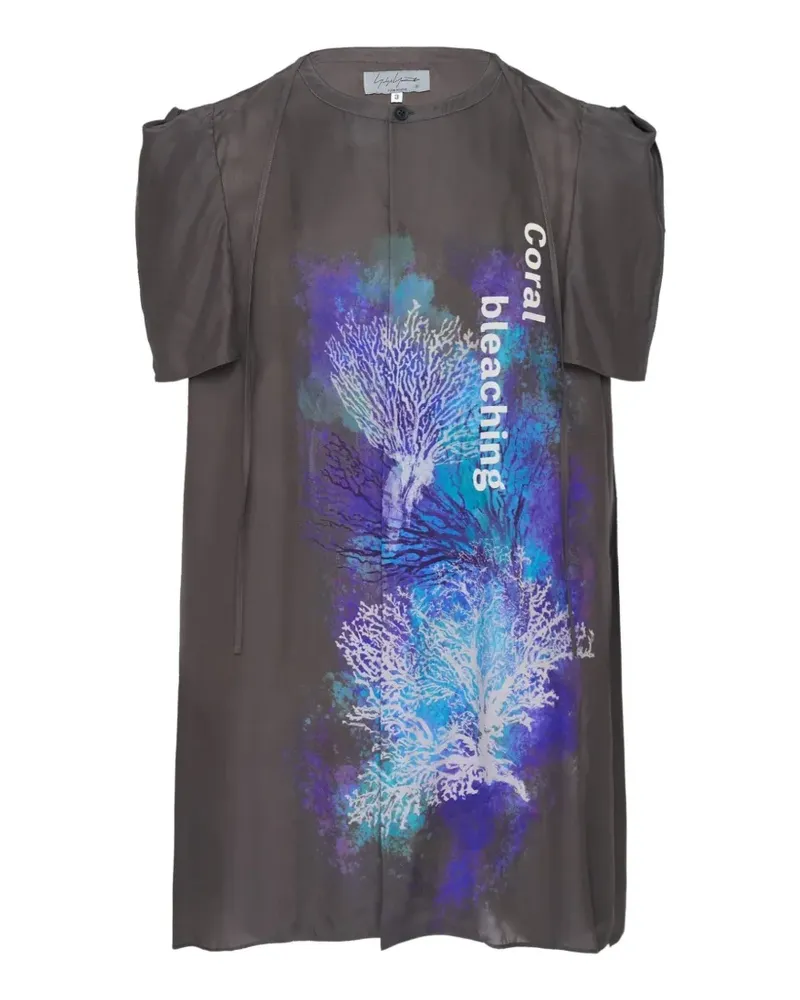 Yohji Yamamoto graphic-print blouse - Schwarz Schwarz