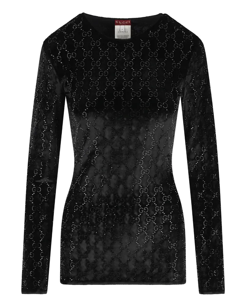 Gucci Oberteil mit GG-Muster - Schwarz Schwarz