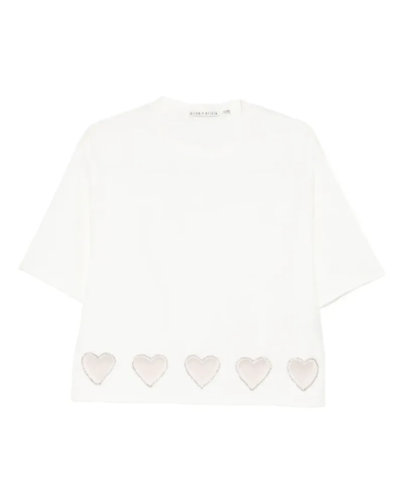 Alice + Olivia Evan T-Shirt mit Kristallen - Nude Nude