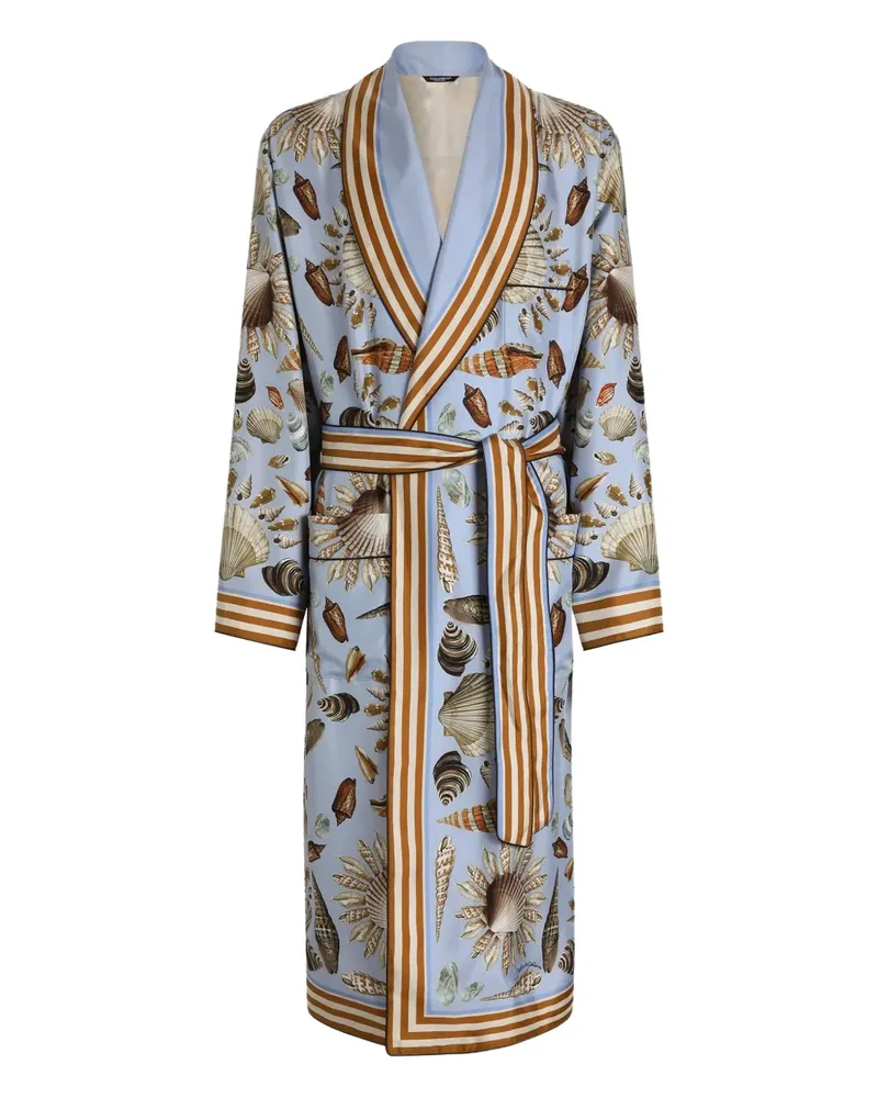 Dolce & Gabbana Morgenmantel mit Muschelmuster - Blau Blau