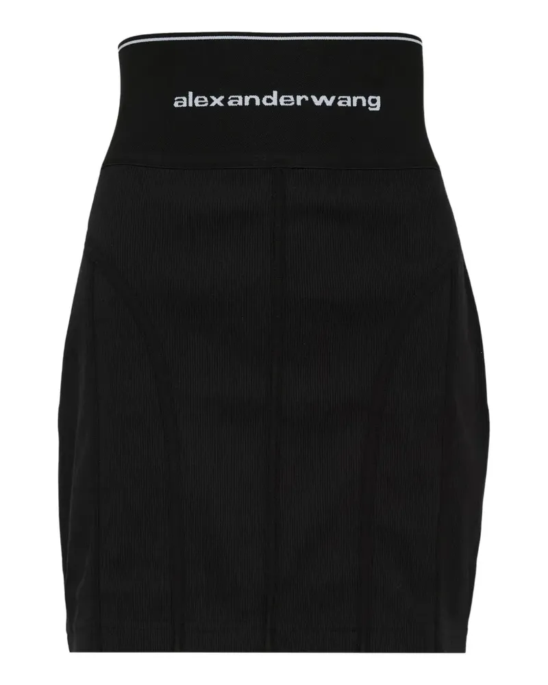 Alexander Wang ribbed high-waisted midi skirt - Schwarz Schwarz
