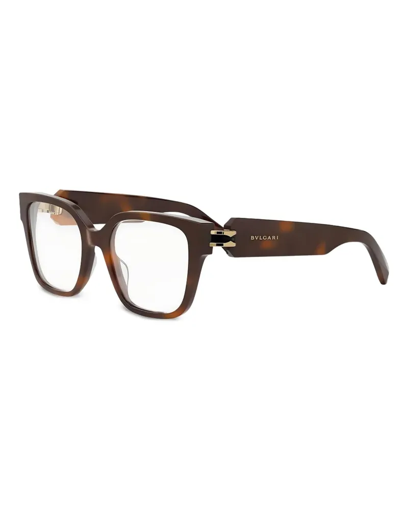 Bulgari Brille mit eckigem Gestell - Braun Braun