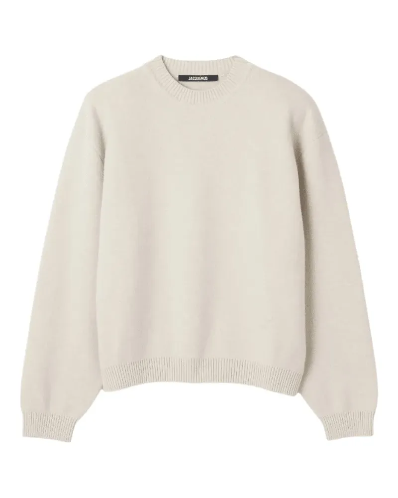 Jacquemus crew-neck ribbed-trim sweater - Nude Nude