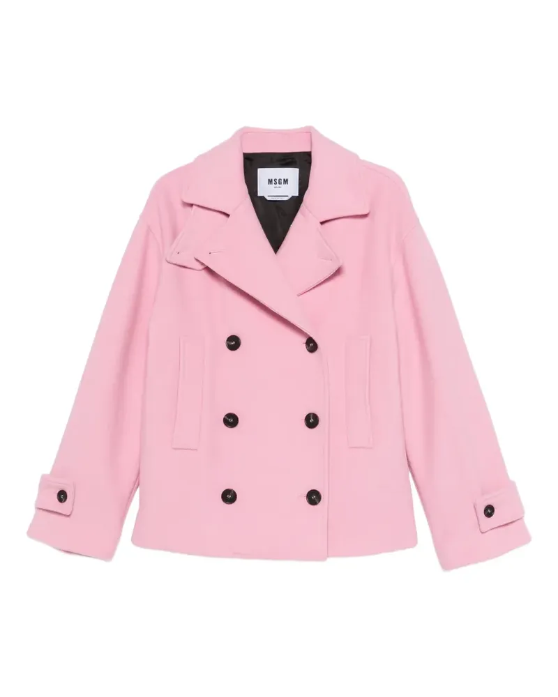 MSGM Doppelreihiger Mantel mit fallendem Revers - Rosa Rosa