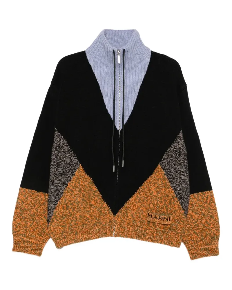 Marni colour-block intarsia-knit sweater - Schwarz Schwarz