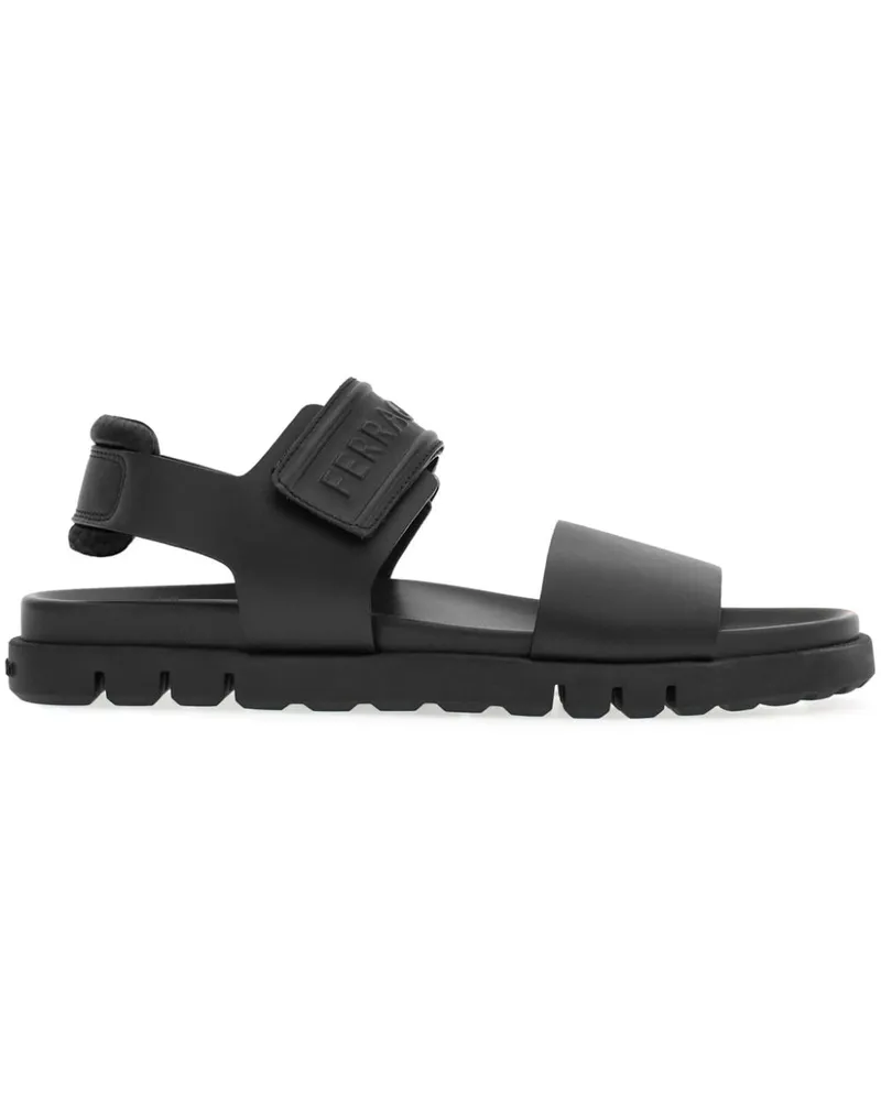 Ferragamo Pantoletten mit doppeltem Riemen - Schwarz Schwarz