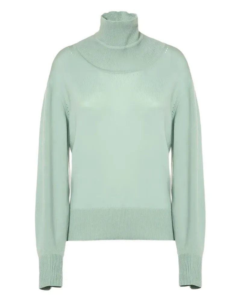 Malo Pointelle-Pullover mit Rollkragen - Grün Grün