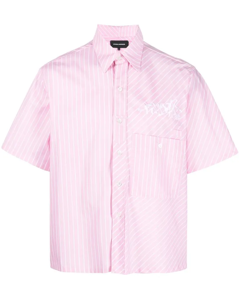 Palmer Gestreiftes Hemd mit Logo - Rosa Rosa