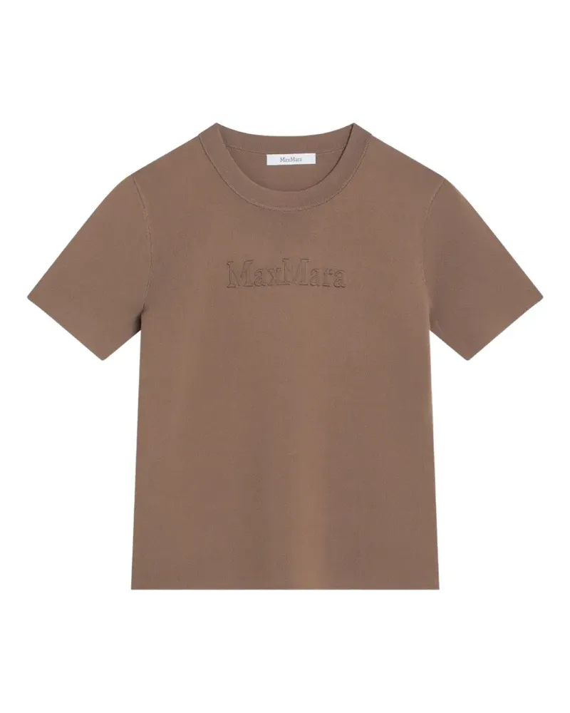 Max Mara logo-embroidered T-shirt - Braun Braun