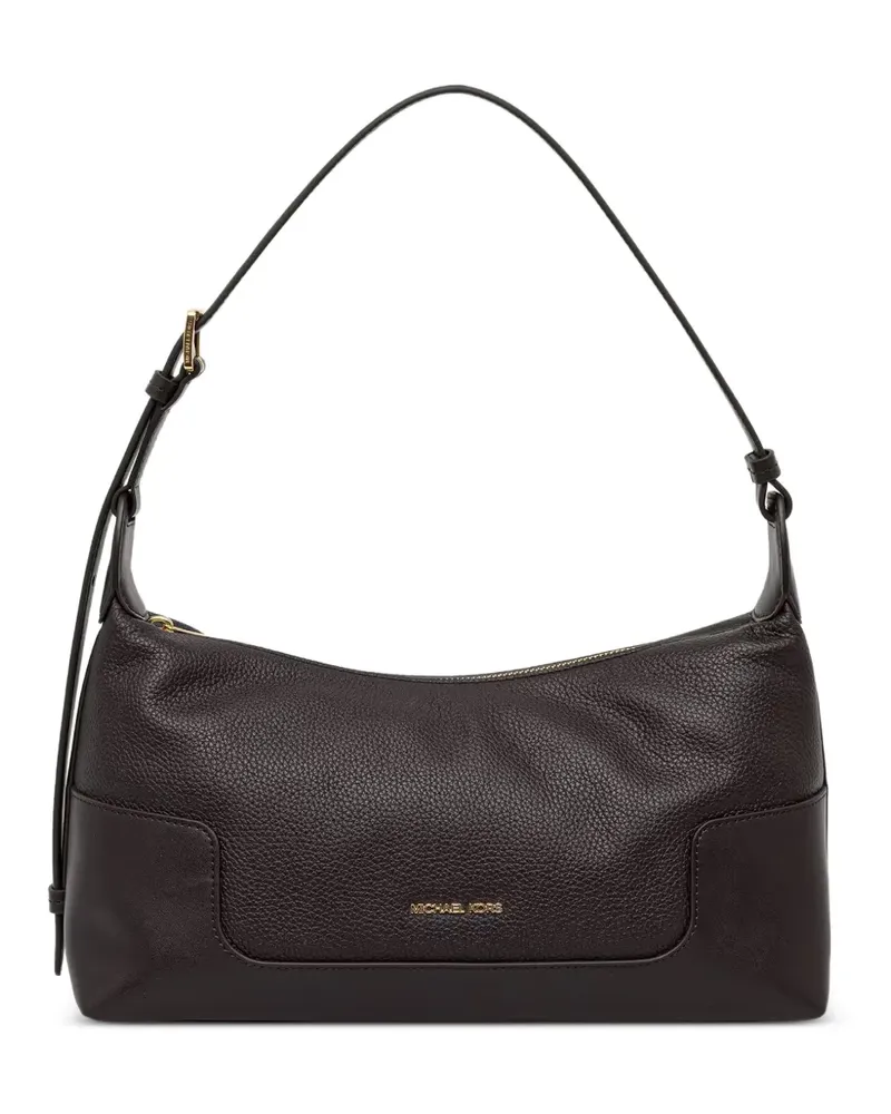 Michael Kors Mittelgroße Teddi Schultertasche aus gekörntem Leder - Braun Braun