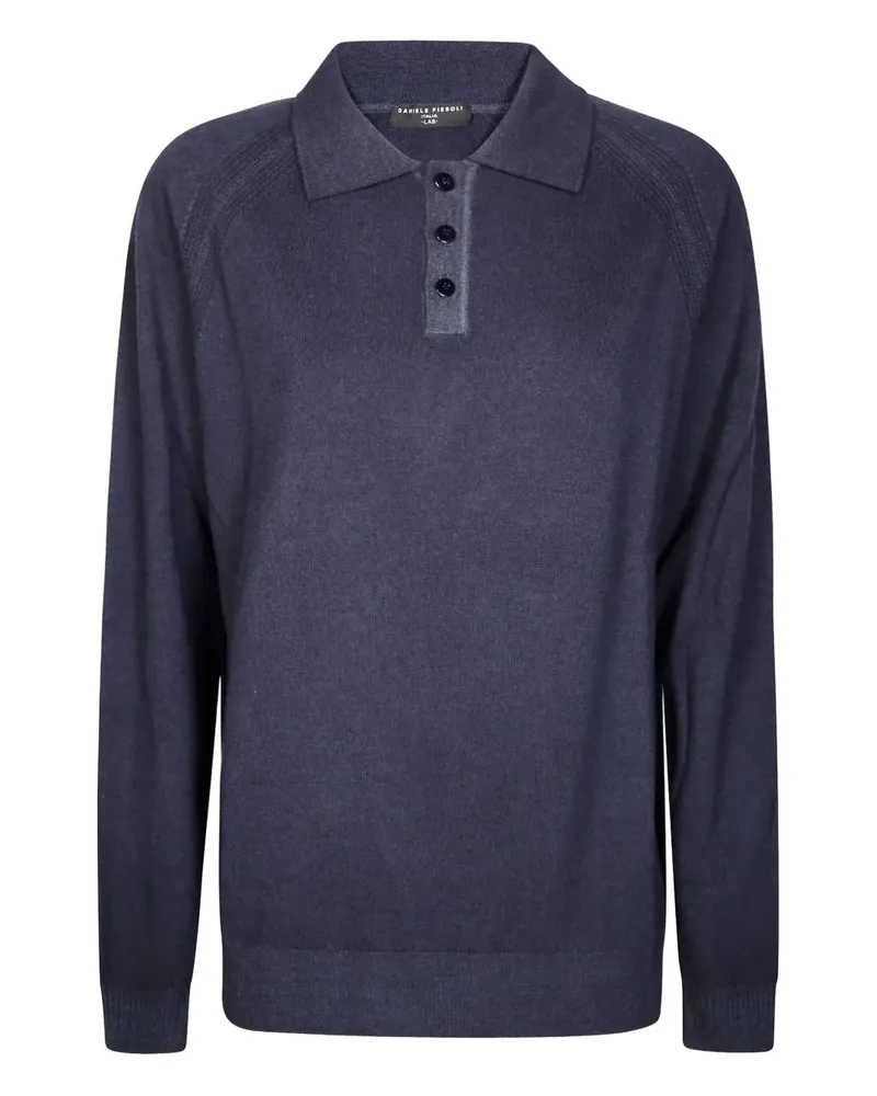 Daniele Fiesoli Poloshirt mit Raglanärmeln - Blau Blau